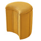 Solid Color Fabric Standard Stool Modern Simple Moon Upholstered Footstool 13"L x 12"W x 14.5"H Yellow 1 Piece Clearhalo 'furn' 'furn_ottomans_poufs' 'Furniture' 'Living Room Furniture' 'Ottomans & Poufs' 'ottomans_poufs' 7001361