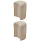 Solid Color Fabric Standard Stool Modern Simple Moon Upholstered Footstool 13"L x 12"W x 18"H Beige 2 Piece Set Clearhalo 'furn' 'furn_ottomans_poufs' 'Furniture' 'Living Room Furniture' 'Ottomans & Poufs' 'ottomans_poufs' 7001381