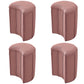 Solid Color Fabric Standard Stool Modern Simple Moon Upholstered Footstool 13"L x 12"W x 18"H Pink 4 Piece Set Clearhalo 'furn' 'furn_ottomans_poufs' 'Furniture' 'Living Room Furniture' 'Ottomans & Poufs' 'ottomans_poufs' 7001384