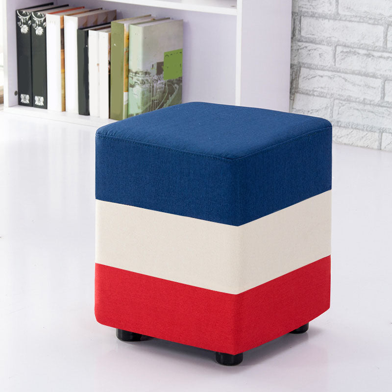 Fabric Standard Stool Contemporary Simple Upholstered Ottoman Square Dark Blue 1 Piece Clearhalo 'furn' 'furn_ottomans_poufs' 'Furniture' 'Living Room Furniture' 'Ottomans & Poufs' 'ottomans_poufs' 7001403