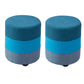 Fabric Standard Stool Contemporary Simple Upholstered Ottoman Round Blue 2 Piece Set Clearhalo 'furn' 'furn_ottomans_poufs' 'Furniture' 'Living Room Furniture' 'Ottomans & Poufs' 'ottomans_poufs' 7001419