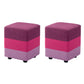 Fabric Standard Stool Contemporary Simple Upholstered Ottoman Square Rose Red 2 Piece Set Clearhalo 'furn' 'furn_ottomans_poufs' 'Furniture' 'Living Room Furniture' 'Ottomans & Poufs' 'ottomans_poufs' 7001435