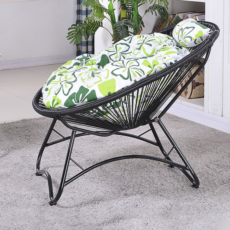 Iron Base Rocking Chair Lounge Simple Plastic Material Chair for Living Room Black Upholstered Clearhalo 'Chairs & Seating' 'furn' 'furn_rocking_chairs' 'Furniture' 'Living Room Furniture' 'Rocking Chairs' 'rocking_chairs' 7001485