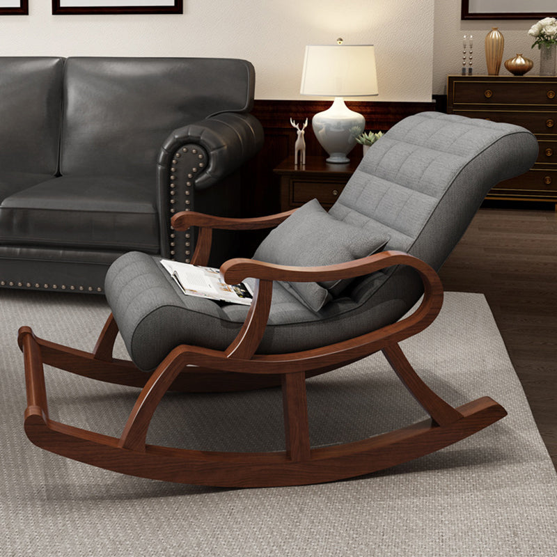 Single Lounge Lazy Sofa Chair Wood Base Rocking Chair for Living Room Clearhalo 'Chairs & Seating' 'furn' 'furn_rocking_chairs' 'Furniture' 'Living Room Furniture' 'Rocking Chairs' 'rocking_chairs' 7001504