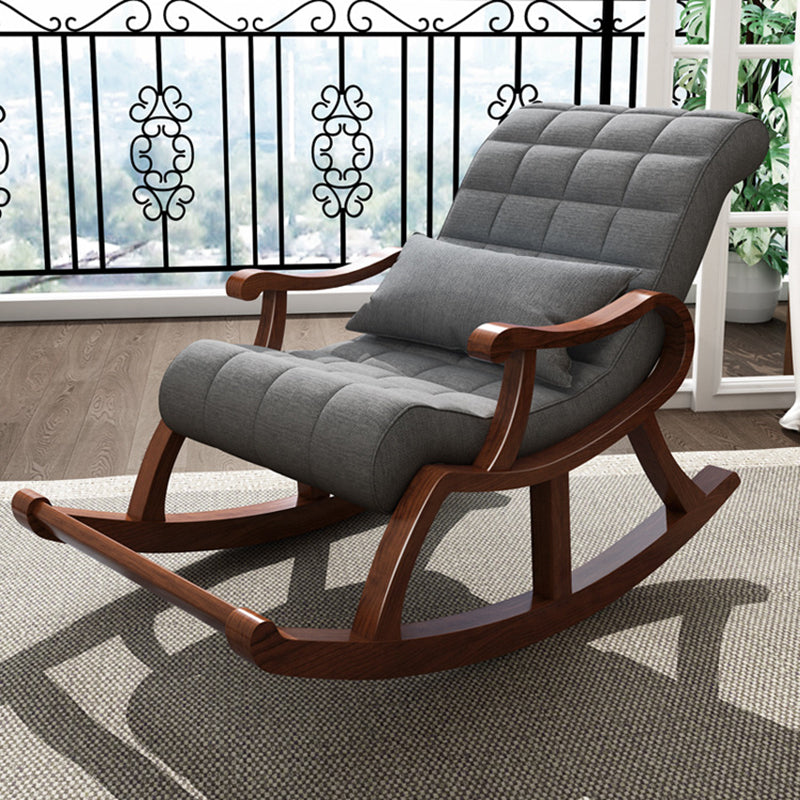 Single Lounge Lazy Sofa Chair Wood Base Rocking Chair for Living Room Clearhalo 'Chairs & Seating' 'furn' 'furn_rocking_chairs' 'Furniture' 'Living Room Furniture' 'Rocking Chairs' 'rocking_chairs' 7001505