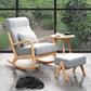 Modern Style Leisure Lounge Rocking Chair in Wooden Lazy Chair Rocking Chair with Ottomans Light Gray Clearhalo 'Chairs & Seating' 'furn' 'furn_rocking_chairs' 'Furniture' 'Living Room Furniture' 'Rocking Chairs' 'rocking_chairs' 7001548