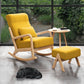Modern Style Leisure Lounge Rocking Chair in Wooden Lazy Chair Rocking Chair with Ottomans Yellow Clearhalo 'Chairs & Seating' 'furn' 'furn_rocking_chairs' 'Furniture' 'Living Room Furniture' 'Rocking Chairs' 'rocking_chairs' 7001550