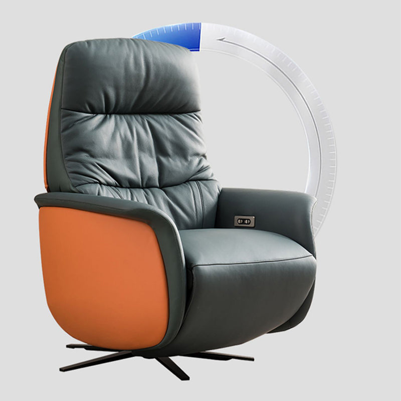 Scandinavian Swivel Base Standard Recliner Single Recliner Chair Clearhalo 'Chairs & Seating' 'furn' 'furn_recliners' 'Furniture' 'Living Room Furniture' 'Recliners' 7004221