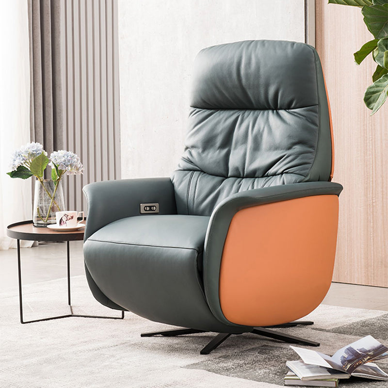Scandinavian Swivel Base Standard Recliner Single Recliner Chair Green Clearhalo 'Chairs & Seating' 'furn' 'furn_recliners' 'Furniture' 'Living Room Furniture' 'Recliners' 7004225