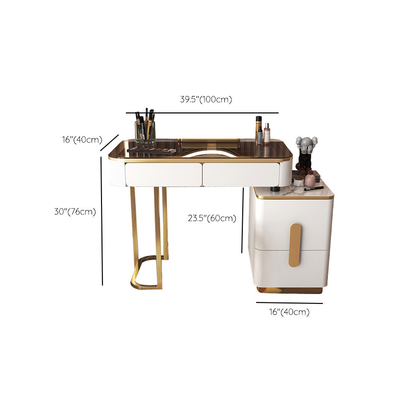 Glass Vanity Dressing Table Bedroom Vanity Dressing Table with Drawer