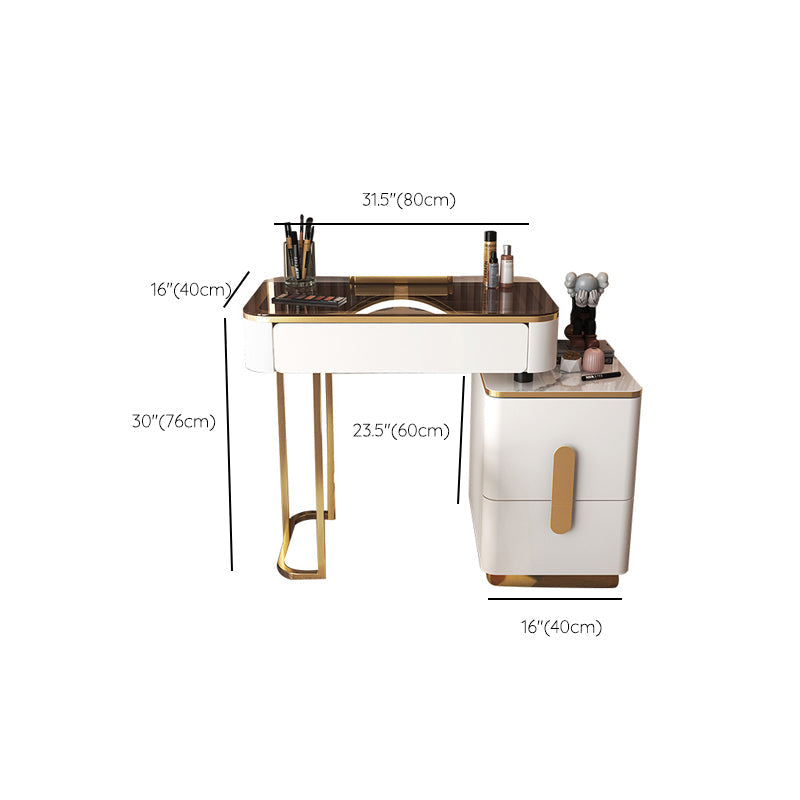 Glass Vanity Dressing Table Bedroom Vanity Dressing Table with Drawer