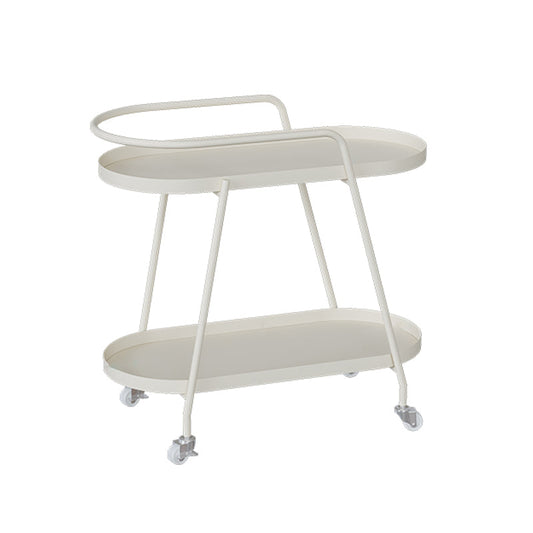 Glam soggiorno tavolo laterale accento metallo ovale a doppio livello con tavolo da angolo