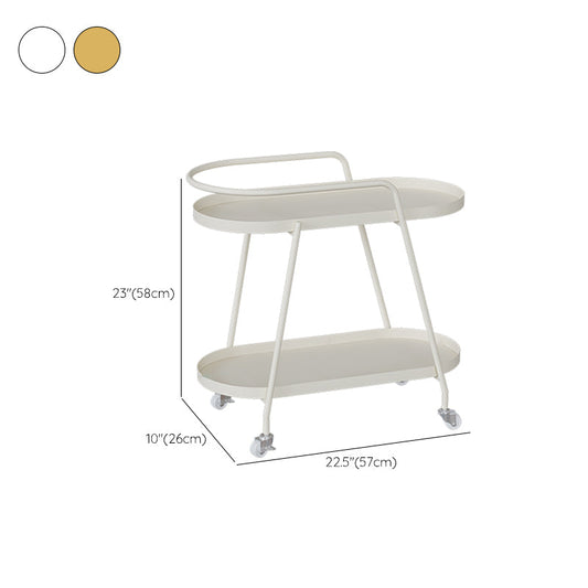 Glam soggiorno tavolo laterale accento metallo ovale a doppio livello con tavolo da angolo