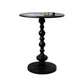 Round Metal Pedestal End Table Black/White Accent Side Table