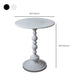Round Metal Pedestal End Table Black/White Accent Side Table