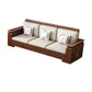 Sofá de marco de madera maciza contemporánea en sofá de mezcla de algodón marrón
