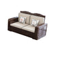 County Styled Solid Wood Frame Sofa in Brown Cotton Blend Sofa and Chaise