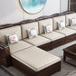 County Styled Solid Wood Frame Sofa in Brown Cotton Blend Sofa and Chaise