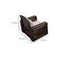 County Styled Solid Wood Frame Sofa in Brown Cotton Blend Sofa and Chaise