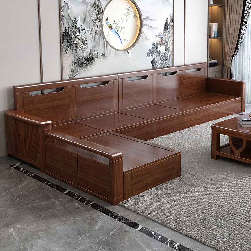 County Style Solid Wood Frame Sofa Cotton Blend Sofa and Chaise