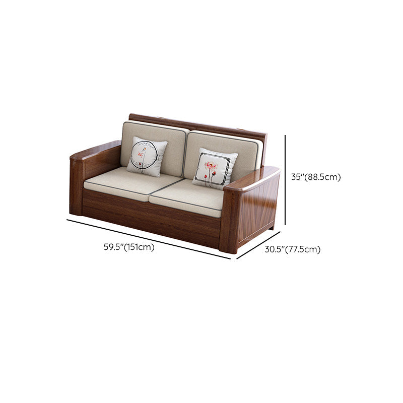 County Style Solid Wood Frame Sofa Cotton Blend Sofa and Chaise