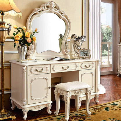 Set di sgabelli da letto per la scrivania del trucco vittoriano per il trucco da letto con cassetto
