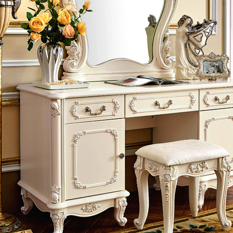 Set di sgabelli da letto per la scrivania del trucco vittoriano per il trucco da letto con cassetto
