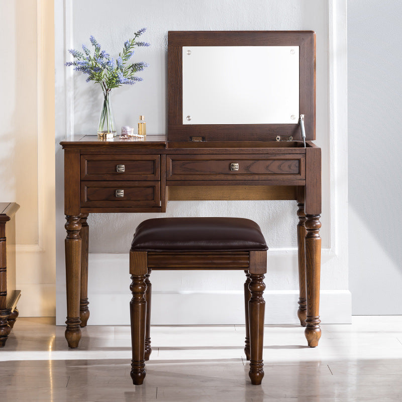 Tradizioni vanità tavolo da toeletta per trucco in legno massiccio con specchi