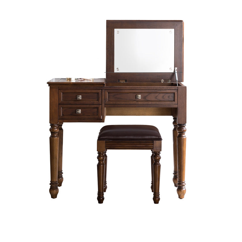 Tradizioni vanità tavolo da toeletta per trucco in legno massiccio con specchi