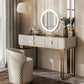 Glam Mirrored Glass Vanity Desk Bedroom Vanity Dressing Table with Drawer