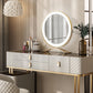 Glam Mirrored Glass Vanity Desk Bedroom Vanity Dressing Table with Drawer