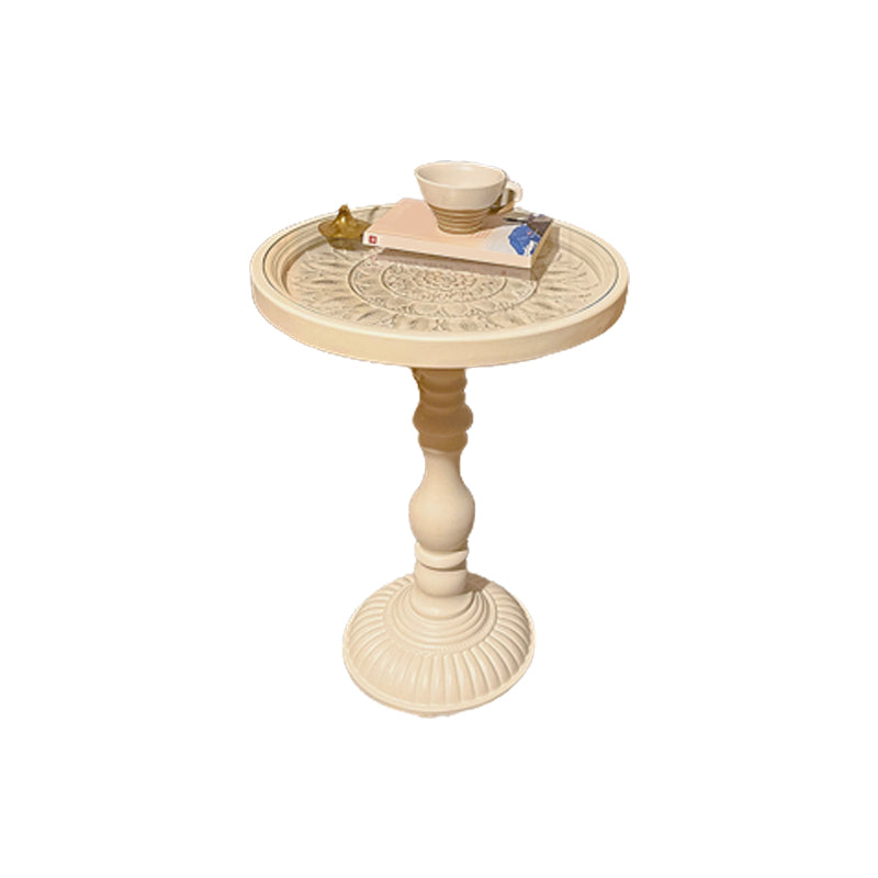 Modernistic Accent Side Table Glass Top Living Room Round Pedestal End Table