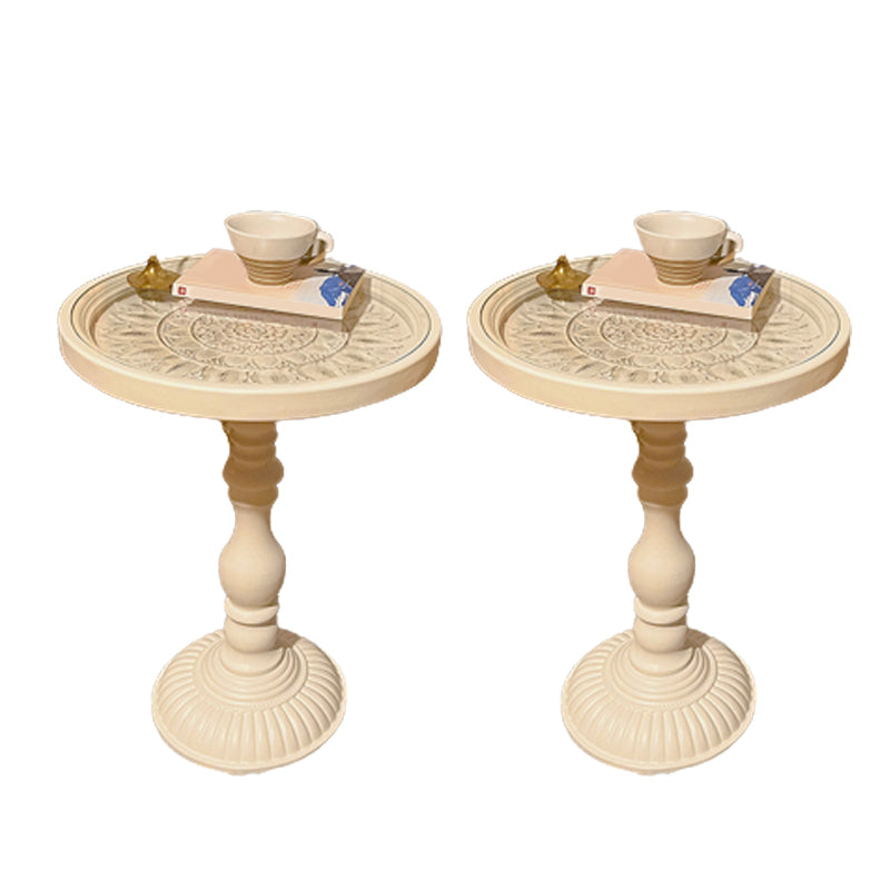 Modernistic Accent Side Table Glass Top Living Room Round Pedestal End Table