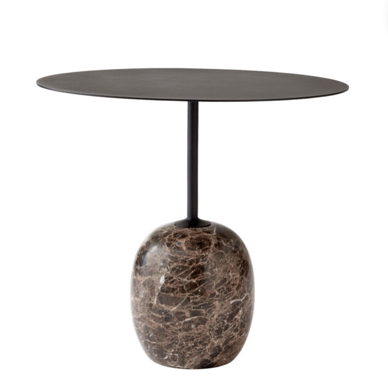 Contemporary End Slide Table Round Living Room Pedestal Marble Corner Table