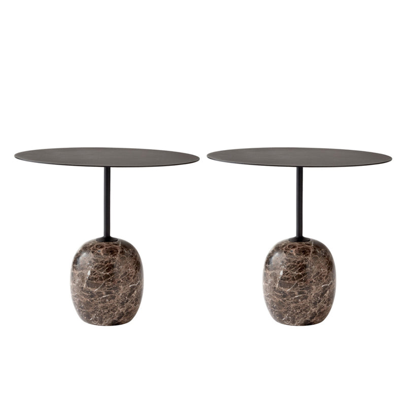 Contemporary End Slide Table Round Living Room Pedestal Marble Corner Table