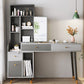 Scandinavian Wood Dressing Table Solid Wood Make-up Vanity with Drawers Makeup Vanity & Mirror Grey Clearhalo 'Bedroom Furniture' 'furn' 'furn_makeup_vanities' 'Furniture' 'Makeup Vanities' 'makeup_vanities' 7004718