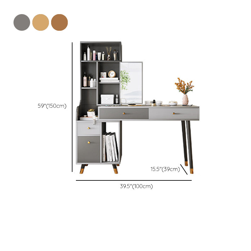 Scandinavian Wood Dressing Table Solid Wood Make-up Vanity with Drawers Clearhalo 'Bedroom Furniture' 'furn' 'furn_makeup_vanities' 'Furniture' 'Makeup Vanities' 'makeup_vanities' 7004721