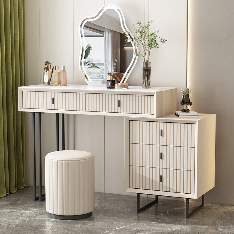 Tavolo da toeletta da toeletta per vanità bianchi in pietra contemporanea