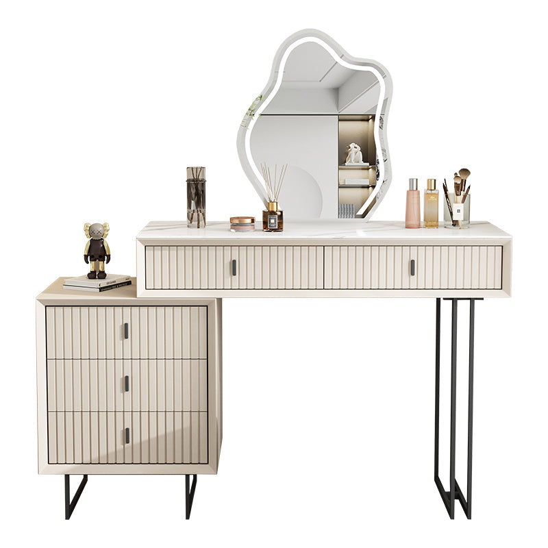 Tavolo da toeletta da toeletta per vanità bianchi in pietra contemporanea