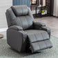 Mid-Century Modern Faux Leather Club Chair Recliner Massage Home Theater Recliner Smoke Gray Nanofabrics Clearhalo 'Chairs & Seating' 'furn' 'furn_recliners' 'Furniture' 'Living Room Furniture' 'Recliners' 7004781