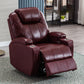 Mid-Century Modern Faux Leather Club Chair Recliner Massage Home Theater Recliner Burgundy Genuine Leather Clearhalo 'Chairs & Seating' 'furn' 'furn_recliners' 'Furniture' 'Living Room Furniture' 'Recliners' 7004783