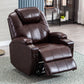 Mid-Century Modern Faux Leather Club Chair Recliner Massage Home Theater Recliner Red Brown Genuine Leather Clearhalo 'Chairs & Seating' 'furn' 'furn_recliners' 'Furniture' 'Living Room Furniture' 'Recliners' 7004784