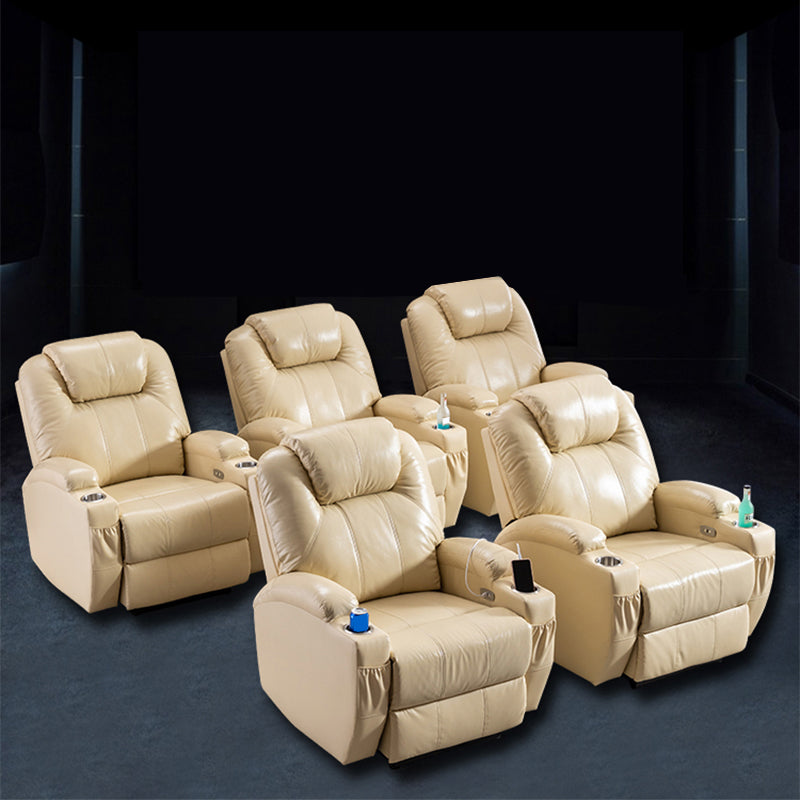 Mid-Century Modern Faux Leather Club Chair Recliner Massage Home Theater Recliner Clearhalo 'Chairs & Seating' 'furn' 'furn_recliners' 'Furniture' 'Living Room Furniture' 'Recliners' 7004797