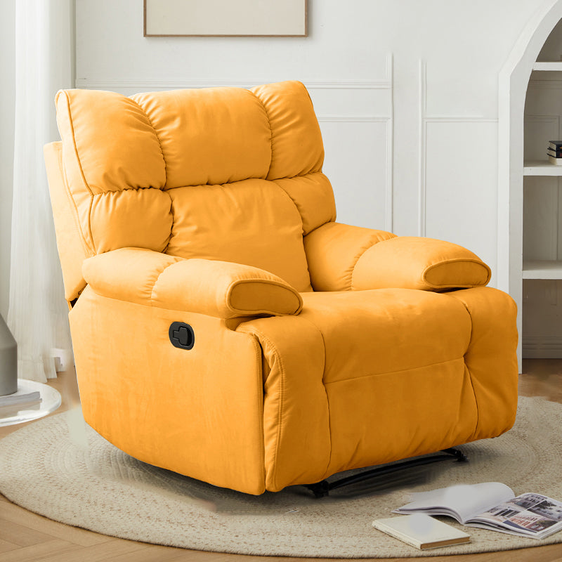 Modern Lumbar Support Recliner Swivel Rocker Standard Recliner Yellow Rocker Clearhalo 'Chairs & Seating' 'furn' 'furn_recliners' 'Furniture' 'Living Room Furniture' 'Recliners' 7004802