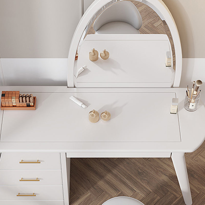 Glam ijdelheid make -upkruidtafel kruk set houten make -up ijdelheid set