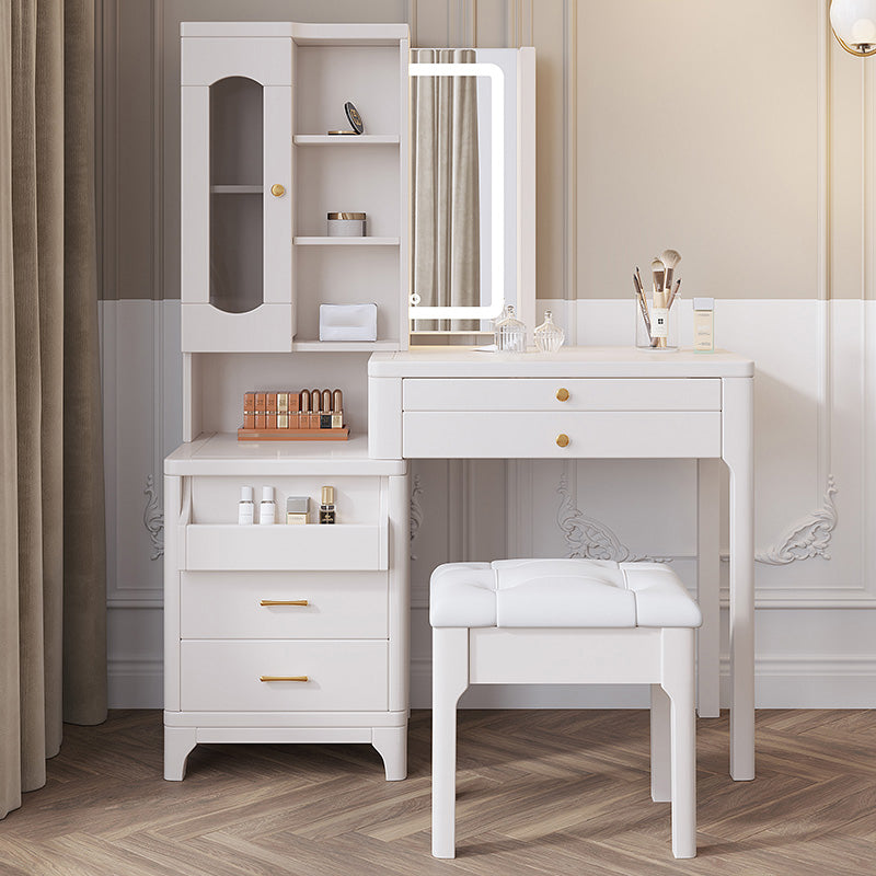 Set da tavolo da toeletta glam vanity set di vanità per trucco in legno per camera da letto