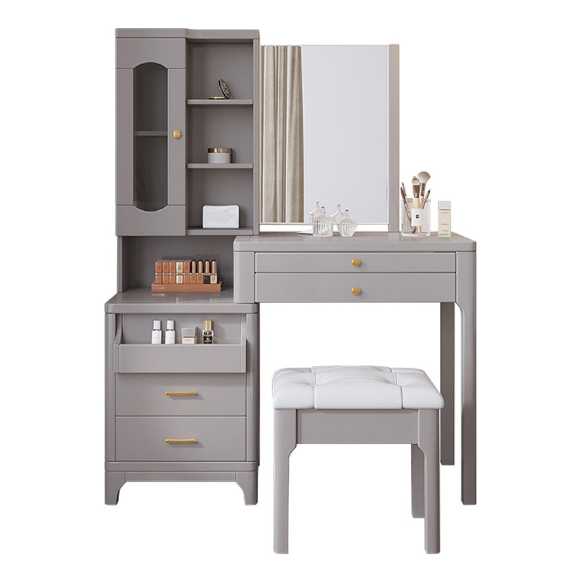 Set da tavolo da toeletta glam vanity set di vanità per trucco in legno per camera da letto