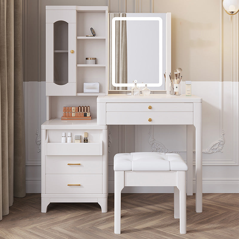 Set da tavolo da toeletta glam vanity set di vanità per trucco in legno per camera da letto