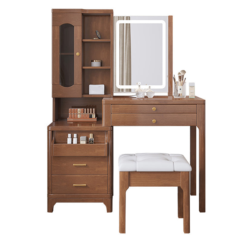 Set da tavolo da toeletta glam vanity set di vanità per trucco in legno per camera da letto