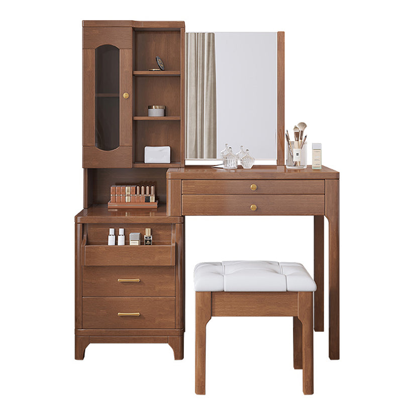 Set da tavolo da toeletta glam vanity set di vanità per trucco in legno per camera da letto